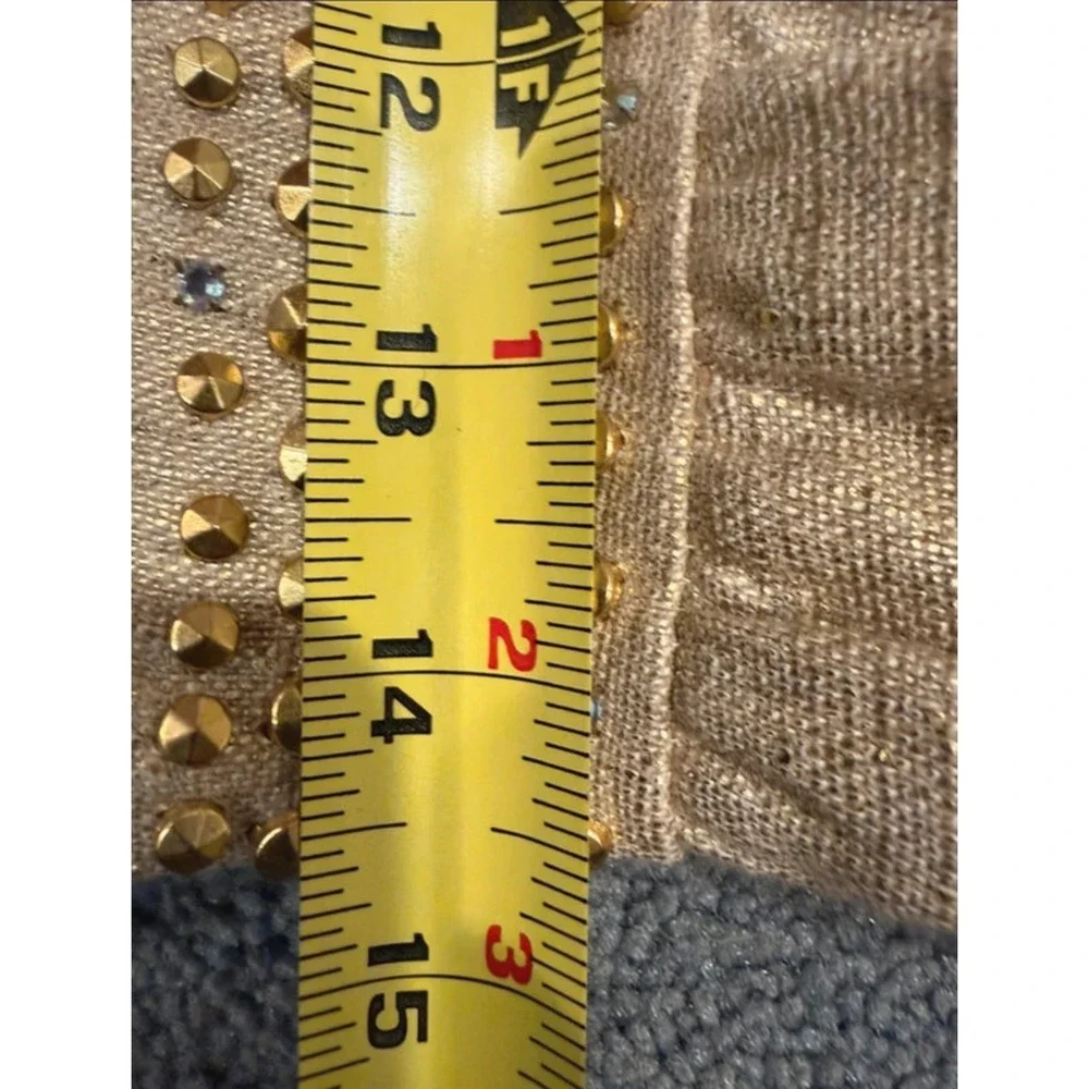 Kate Spade New York Gold Metallic Linen Studded Sheath Dress NJMU1225 Womens 4
